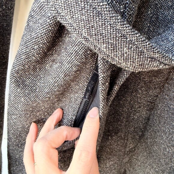 Lululemon Apres Sport Hooded Belted Tweed Trench Jacket Women’s Size 10 Gray Q8 - Picture 5 of 12